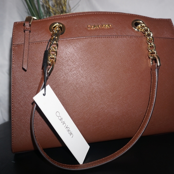 CK leather satchel handbag MSRP $238 - Picture 3 of 6